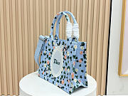 Okify Dior Small Dior Book Tote With Strap Bag Water Lily 26.5x22x14cm - 5
