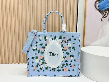 Okify Dior Small Dior Book Tote With Strap Bag Water Lily 26.5x22x14cm