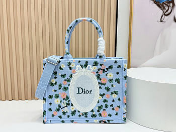 Okify Dior Medium Dior Book Tote With Strap Bag Water Lily 36x27x16cm