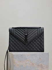 Okify YSL Envelope Large Bag Black Black Hardware 31x22x7.5cm - 1