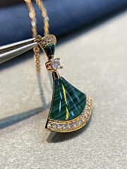 Okify Bvlgari Gold Necklace Dark Green  - 5