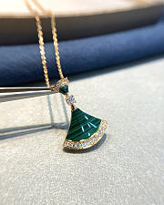 Okify Bvlgari Gold Necklace Dark Green  - 4