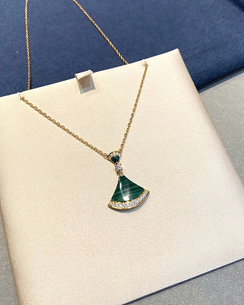 Okify Bvlgari Gold Necklace Dark Green 