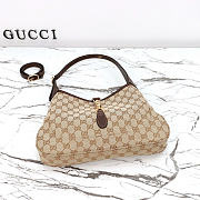 Okify Gucci Jackie 1961 Medium Shoulder Bag Sand And Brown GG Canvas 863136 31.5x21.5cm - 5