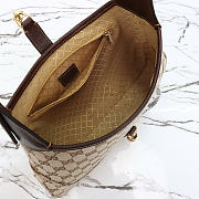 Okify Gucci Jackie 1961 Medium Shoulder Bag Sand And Brown GG Canvas 863136 31.5x21.5cm - 3