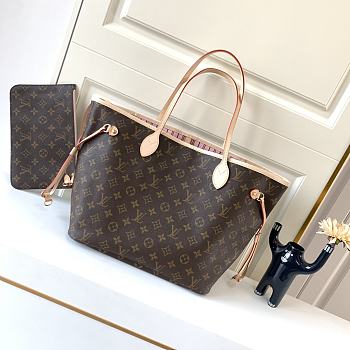 Okify Louis Vuitton Neverfull MM Monogram Bag Pink Inside M50366 31x28x14cm 