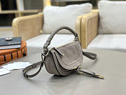 Okify Chloe Mini Marcie Shoulder Bag In Gray Suede 25x15x7cm - 5