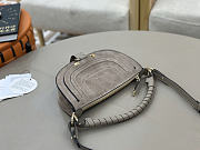 Okify Chloe Mini Marcie Shoulder Bag In Gray Suede 25x15x7cm - 6