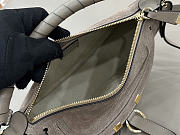 Okify Chloe Mini Marcie Shoulder Bag In Gray Suede 25x15x7cm - 2