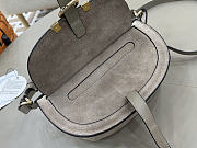 Okify Chloe Mini Marcie Shoulder Bag In Gray Suede 25x15x7cm - 3