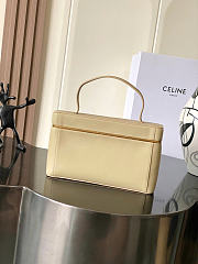 Okify Celine Vanity Frame Bag In Cream White Glossy Lambskin 24x14x6cm - 6