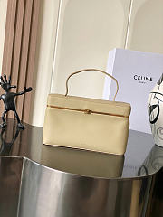 Okify Celine Vanity Frame Bag In Cream White Glossy Lambskin 24x14x6cm - 1