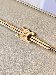 Okify Celine Vanity Frame Bag In Cream White Glossy Lambskin 24x14x6cm - 3