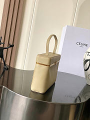 Okify Celine Vanity Frame Bag In Cream White Glossy Lambskin 24x14x6cm - 2