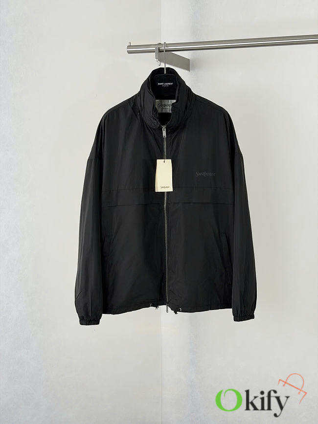 Okify YSL Black Stand Collar Zipper Jacket - 1