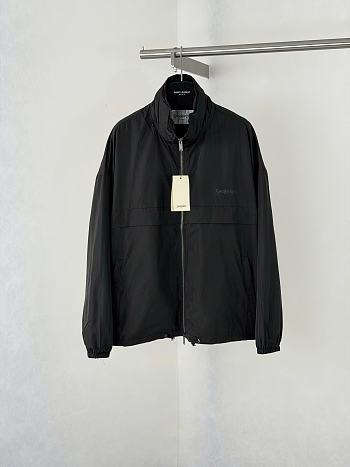 Okify YSL Black Stand Collar Zipper Jacket