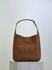 Okify YSL Le 5 A 7 Supple Large Bag In Dark Brown Suede 30x28x11cm - 6