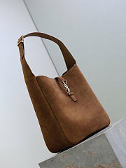 Okify YSL Le 5 A 7 Supple Large Bag In Dark Brown Suede 30x28x11cm - 4