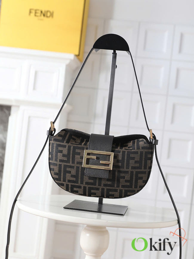 Okify Fendi Croissant Bag Brown FF 22x14x3cm - 1