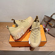 Okify Hermes Bouncing Sneakers Beige Unisex (has big size) - 4