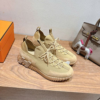 Okify Hermes Bouncing Sneakers Beige Unisex (has big size)