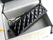 Okify CC Flap Bag Black Patent Gold Hardware 25cm - 4