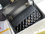 Okify CC Flap Bag Black Patent Gold Hardware 25cm - 3