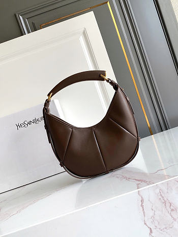 Okify YSL Mombasa Small In Leather Bag Dark Brown 20–27x15.5–22.5x2.5cm 