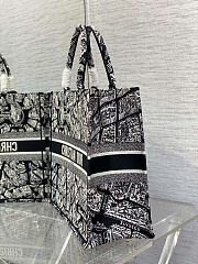 Okify Dior Large Book Tote Black And White 42x35x18cm - 6