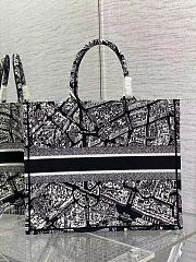 Okify Dior Large Book Tote Black And White 42x35x18cm - 4