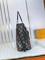 Okify Louis Vuitton x TM Neverfull MM Bag Black 32x29x17cm - 5