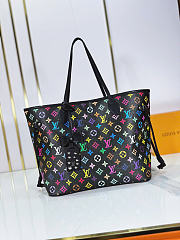 Okify Louis Vuitton x TM Neverfull MM Bag Black 32x29x17cm - 3